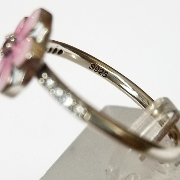 Sterling Silver Enamel Flower Ring - Picture 6 of 8